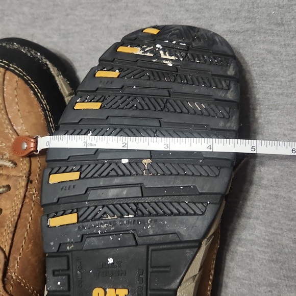 CATERPILLAR Men's Brown Leather Composite Toe Work Shoes Sneakers Low-Top Boots - Picture 17 of 17